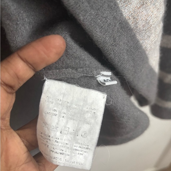 Cashmere Cardigan Sweater M/L Gray Parisian Old money Capsule Luxury Open Front - Picture 5 of 7